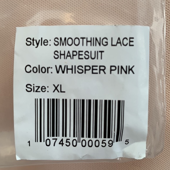 NWT New pinsy Smoothing Lace Shapesuit Whisper Pink XL - Picture 7 of 8